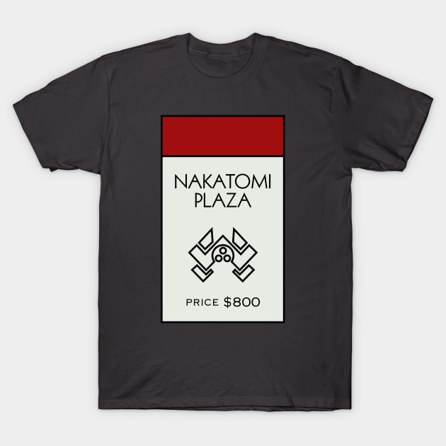 Nakatomi Plaza Property Card T-Shirt by huckblade